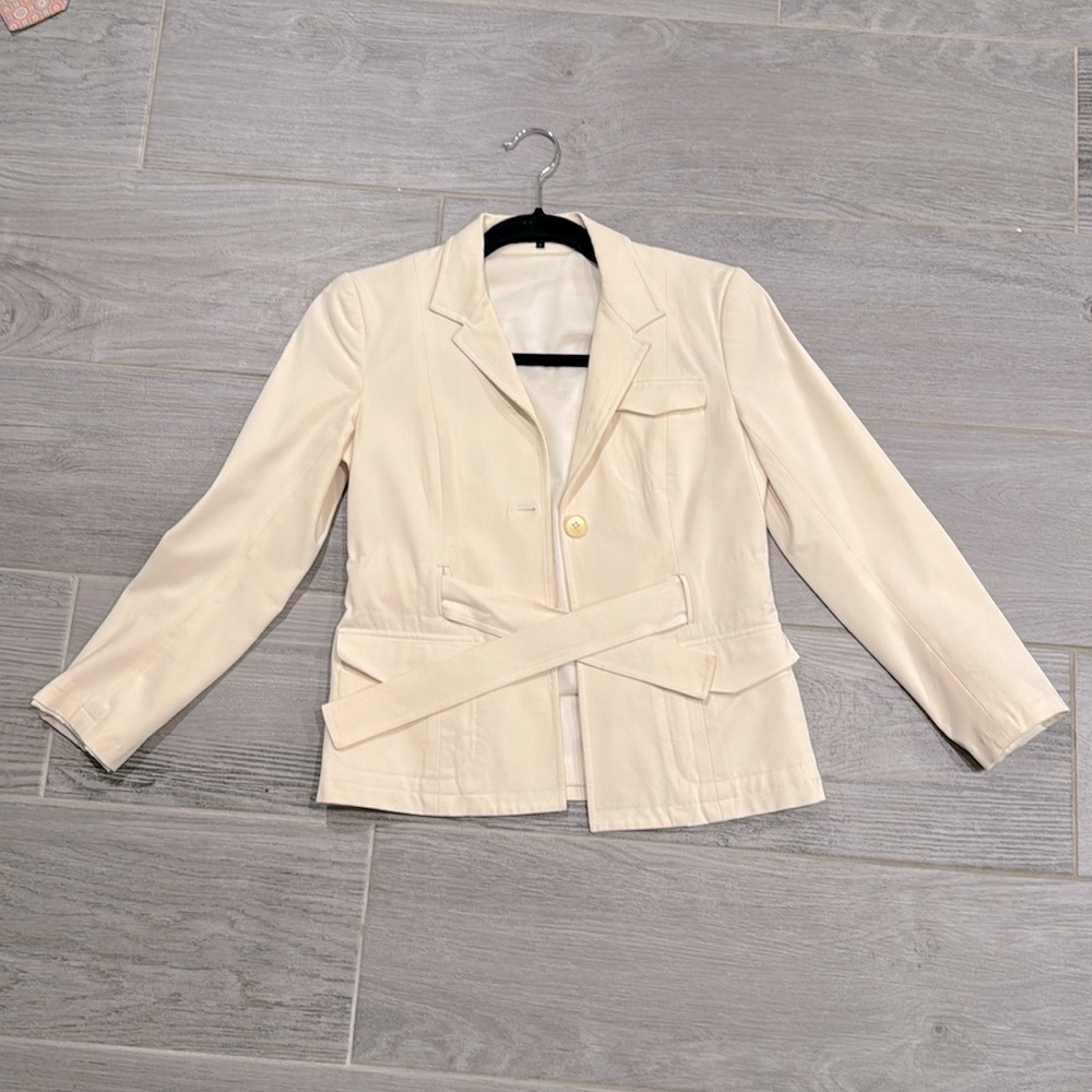Theory Blazer / Jacket Size 2 Cream